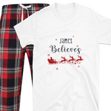 Personalised Santas Sleigh Xmas Pyjamas - T-Shirt - PJ023
