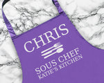 Personalised Sous Chef Apron Custom Cooking Baking Apron Anniversary Gifts For Him For Dad For Husband Mens Apron Idea Wifes Kitchen AP0011