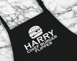 Personalised Chief Burger Flipper Apron Cooking Baking Apron Gift For Him For Dad For Husband Mens Apron Barbecue Gift Idea AP017