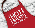 Hot Stuff Coming Through Chef Apron Custom Cooking Baking Apron Anniversary Gifts For Him For Dad For Husband Mens Apron Gift Idea AP0014