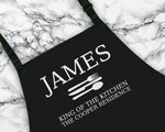Personalised King Of The Kitchen Mens Apron Cooking Baking Barbecue Apron BBQ Gifts For Him Dad Husband Boyfriend Apron Gift Idea AP0811