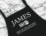 Personalised King Of The Kitchen Mens Apron Cooking Baking Barbecue Apron BBQ Gifts For Him Dad Husband Boyfriend Apron Gift Idea AP0811