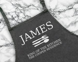 Personalised King Of The Kitchen Mens Apron Cooking Baking Barbecue Apron BBQ Gifts For Him Dad Husband Boyfriend Apron Gift Idea AP0811