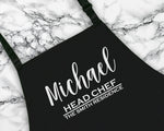 Personalised Head Chef Family Residence Apron Gift For Dad Brother Husband Boyfriend Cooking Baking Full Length Custom Apron Gift AP0831