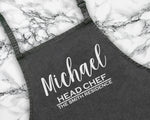 Personalised Head Chef Family Residence Apron Gift For Dad Brother Husband Boyfriend Cooking Baking Full Length Custom Apron Gift AP0831