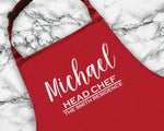 Personalised Head Chef Family Residence Apron Gift For Dad Brother Husband Boyfriend Cooking Baking Full Length Custom Apron Gift AP0831