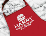 Personalised Chief Burger Flipper Apron Cooking Baking Apron Gift For Him For Dad For Husband Mens Apron Barbecue Gift Idea AP017