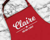 Personalised Head Chef Apron Custom Cooking Baking Apron Gifts For Him For Her For Husband For Wife Mens Womens Apron Mum Gifts Idea AP0004