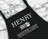 Personalised Master Chef Mens Apron Custom Cooking Baking Barbecue Apron BBQ Gifts For Him Dad Husband Boyfriend Apron Gift Idea AP0810