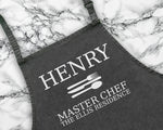 Personalised Master Chef Mens Apron Custom Cooking Baking Barbecue Apron BBQ Gifts For Him Dad Husband Boyfriend Apron Gift Idea AP0810