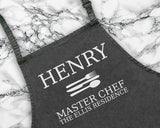 Personalised Master Chef Mens Apron Custom Cooking Baking Barbecue Apron BBQ Gifts For Him Dad Husband Boyfriend Apron Gift Idea AP0810