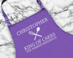 Personalised King Of Cakes Mens Apron Custom Cooking Baking Barbecue Apron BBQ Gifts For Him Dad Husband Boyfriend Apron Gift Idea AP0813