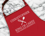 Personalised King Of Cakes Mens Apron Custom Cooking Baking Barbecue Apron BBQ Gifts For Him Dad Husband Boyfriend Apron Gift Idea AP0813