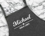 Personalised Sous Chef Apron Custom Cooking Baking Apron Gifts For Him For Her For Husband For Wife Mens Womens Apron Daddy Gift Idea AP0005