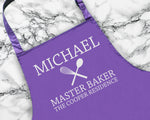 Personalised Master Baker Mens Apron Custom Cooking Baking Barbecue Apron BBQ Gifts For Him Dad Husband Boyfriend Apron Gift Idea AP0812