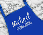 Personalised Head Chef Family Residence Apron Gift For Dad Brother Husband Boyfriend Cooking Baking Full Length Custom Apron Gift AP0831