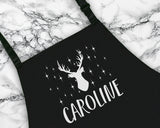 Personalised Reindeer Christmas Apron Gift For Mum Dad Brother Sister Husband Boyfriend Cooking Baking Custom Apron Christmas Gift