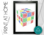 Personalised PRINTABLE Word Art Gift Rubiks Cube Gifts Rubix Cube Gift Puzzle Gift Wall Art Wall Prints Digital Download Prints DDNP082