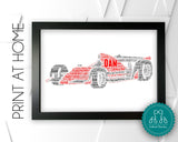 Personalised Motor Car Racing Gift Print Sports Gifts For Car Fan Wall Prints Wall Art Decor Gift Design 7 DDGC1073