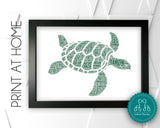 Personalised PRINTABLE Sea Turtle Gifts Word Art Wall Print - Ocean Life Gifts Wall Room Decor Sea Prints Digital Download Prints DDGC1457