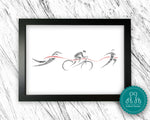 Personalised Triathlon Running Athlete Iron Man Gift Word Art Wall Room Decor Prints GC1173