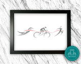 Personalised Triathlon Running Athlete Gift Word Art Wall Room Decor Prints GC1173