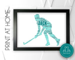 Personalised PRINTABLE Field Hockey Word Art Gift Sports Gifts Print Gifts For Hockey Player Wall Prints Digital Download Ball Gift DDNP189