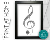 Personalised PRINTABLE Word Art Gift Music Gift G Clef Gifts Musical Note Wall Art Wall Prints Wall Art Digital Download Prints DDPG0554