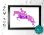 Personalised PRINTABLE Horse Rider Word Art Gift Horse Gifts Equestrian Wall Art Wall Prints Wall Art Digital Download Wall Art DDPG0585