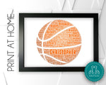 Personalised PRINTABLE Basketball Word Art Gift Basketball Wall Art Prints Wall Decor Basketball Team Gift Digital Download Prints DDPG0571