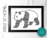 Personalised PRINTABLE Panda Gifts Word Art Wall Print - Panda Bear Cub Gifts Wall Decor Custom Word Cloud Digital Download Prints DDGC1455