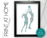 Personalised PRINTABLE Netball Gifts Word Art Wall Print - Team Sports Gifts Wall Decor Custom Digital Download Prints DDSC0255