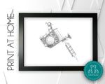 Personalised PRINTABLE Tattoo Artist Gifts Word Art Wall Print - Tattoo Gun Gifts Wall Decor Download Prints DDSC0233