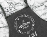 Personalised Mens Christmas Apron - Gift For Him Dad Grandad Family Name Cooking Baking Head Chef BBQ Design AP0033