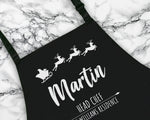 Personalised Mens Christmas Apron - Gift For Him Dad Grandad Family Name Cooking Baking Head Chef BBQ Design AP034