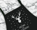 Personalised Mens Christmas Reindeer Apron - Gift For Him Dad Grandad Family Name Cooking Baking Head Chef BBQ Design AP0035