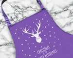 Personalised Mens Christmas Reindeer Apron - Gift For Him Dad Grandad Family Name Cooking Baking Head Chef BBQ Design AP0035