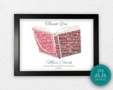 Personalised Teacher Appreciation Gifts Word Art Wall Print - Gifts Wall Decor Custom Word Cloud Wall Art A3 A4 A5 8x10 Print ST0028