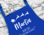 Personalised Mens Christmas Apron - Gift For Him Dad Grandad Family Name Cooking Baking Head Chef BBQ Design AP034