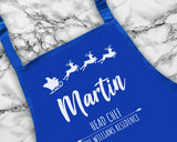 Personalised Mens Christmas Apron - Gift For Him Dad Grandad Family Name Cooking Baking Head Chef BBQ Design AP034