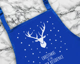 Personalised Mens Christmas Reindeer Apron - Gift For Him Dad Grandad Family Name Cooking Baking Head Chef BBQ Design AP0035