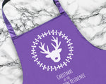 Personalised Mens Christmas Reindeer Apron - Gift For Him Dad Grandad Family Name Cooking Baking Head Chef BBQ Design AP0036