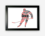 Personalised Word Art Gift Ice Hockey 1 Gifts Hockey Gifts Print Sports Gifts For Skating Wall Prints Wall Art Gift GC1092