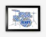 Personalised Drummer Gifts For Drums Player Musician Gift - Rock Band Member Drum Drummers Gift Wall Prints Wall Art Wall Decor Gift PG0047
