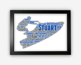 Personalised Word Art Gift Jet Ski Gift Water Sports Gifts Jetski Gifts Wall Art Wall Prints Wall Art Gift Prints PG0075