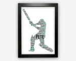 Personalised Cricket Team Gifts Word Art Wall Print - Cricket Gifts Wall Decor Custom Word Cloud Wall Art A3 A4 A5 8x10 Print GC1048