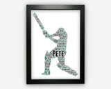 Personalised Cricket Team Gifts Word Art Wall Print - Cricket Gifts Wall Decor Custom Word Cloud Wall Art A3 A4 A5 8x10 Print GC1048