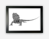 Personalised Bearded Dragon Gifts Word Art Wall Print - Pet Lizard Gifts Wall Decor Custom Word Cloud Wall Art A3 A4 A5 8x10 Print GC1468