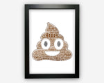 Personalised Poop Emoji Gifts Word Art Wall Print - Smiley Poop Gifts Wall Decor Custom Word Cloud Wall Art A3 A4 A5 8x10 Print NP003