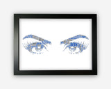 Personalised Eye Lashes Beautician For Girl Gift Word Art Wall Room Decor Prints NP131